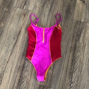 L*Space bright pink and red one piece size 6